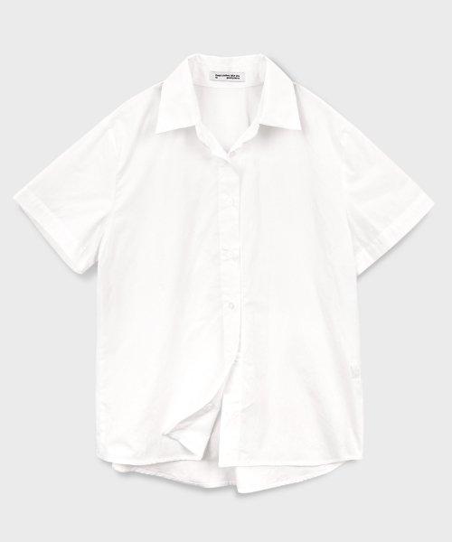 쿨 데일리 오버핏 여자 셔츠 반팔 자켓 [화이트]