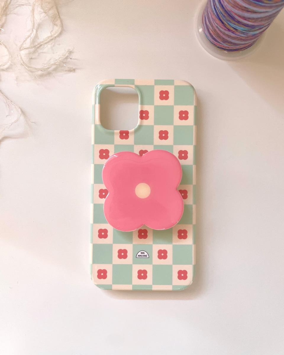 Pink Flower Grip Holder