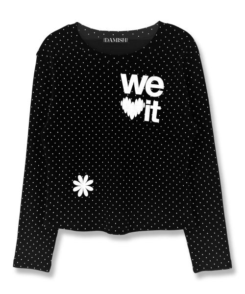위 러브 잇 그래픽 도트 롱슬리브_블랙
