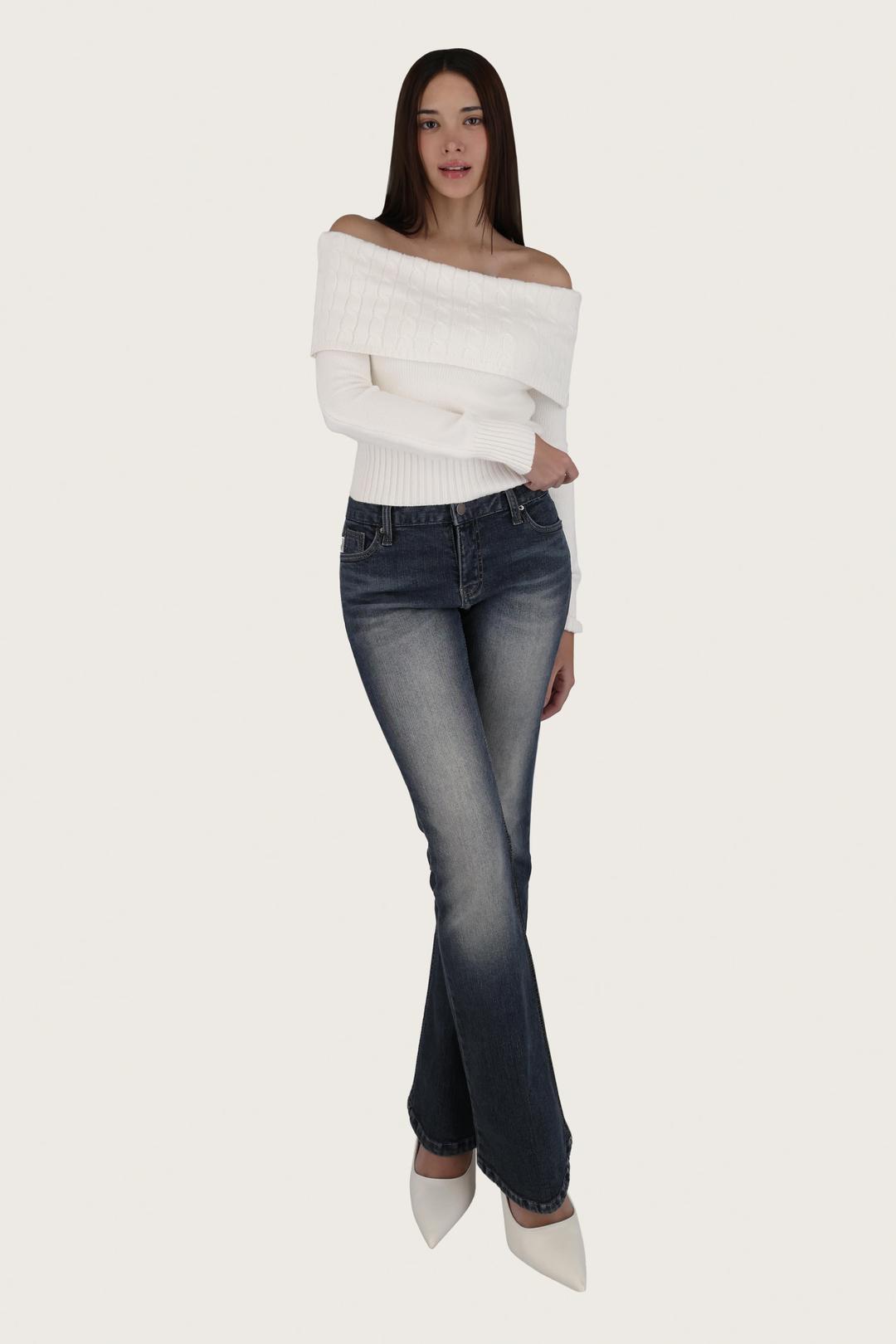Mint chocolate low rise jeans