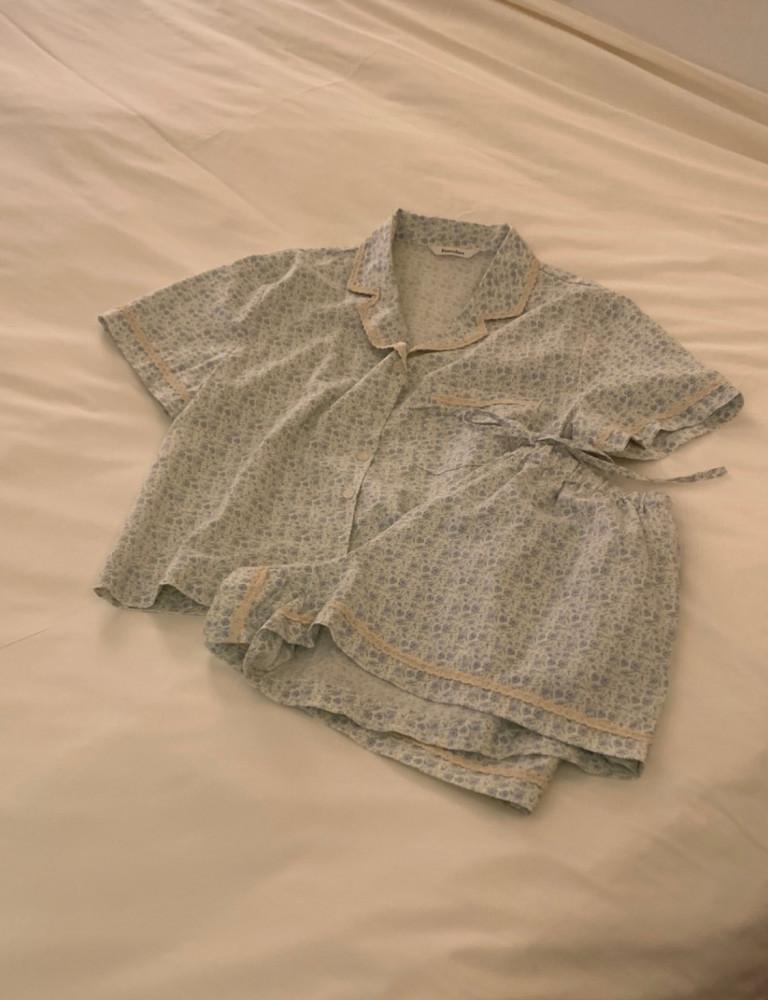 founders/ jenn 코타지 플로랄 여름 파자마/ 잠옷/ 홈웨어 세트