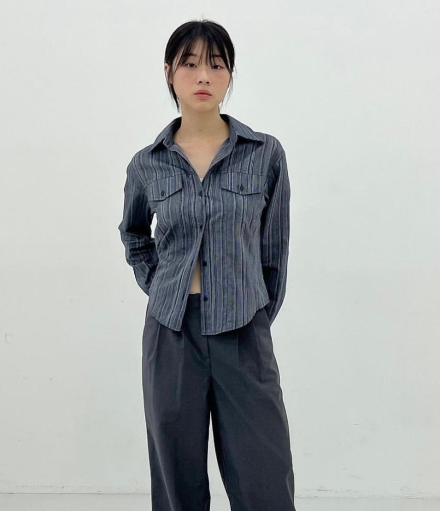 가을 스트라이프 간절기 빈티지 셔츠 (3color)