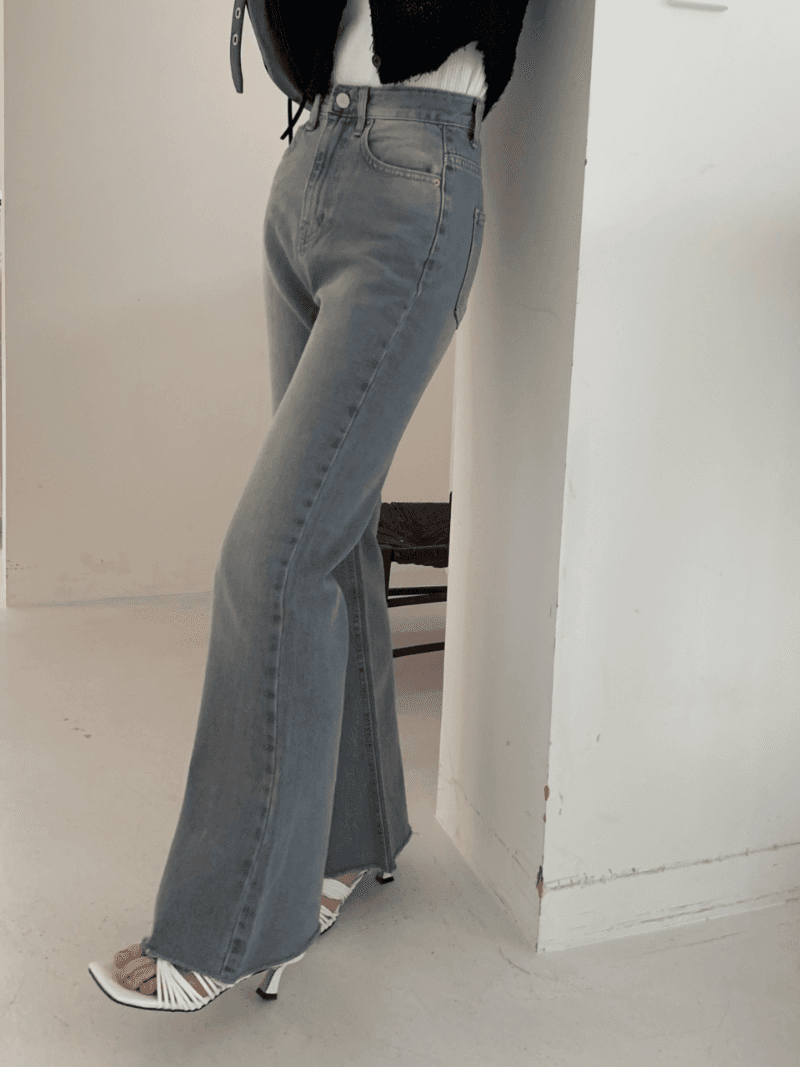 민 빈티지 워시드 부츠컷 데님