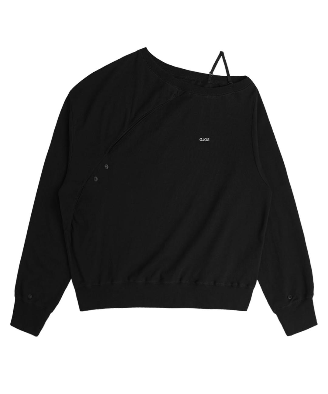 [PREVIEW] Twisted Button-Up Sweatshirt / Black