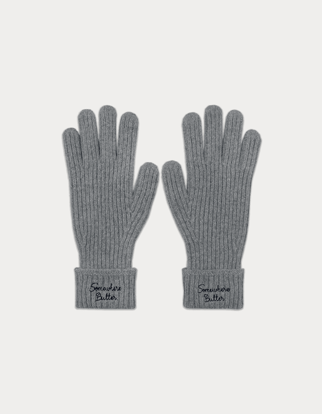 Letter Raccon Gloves - Grey