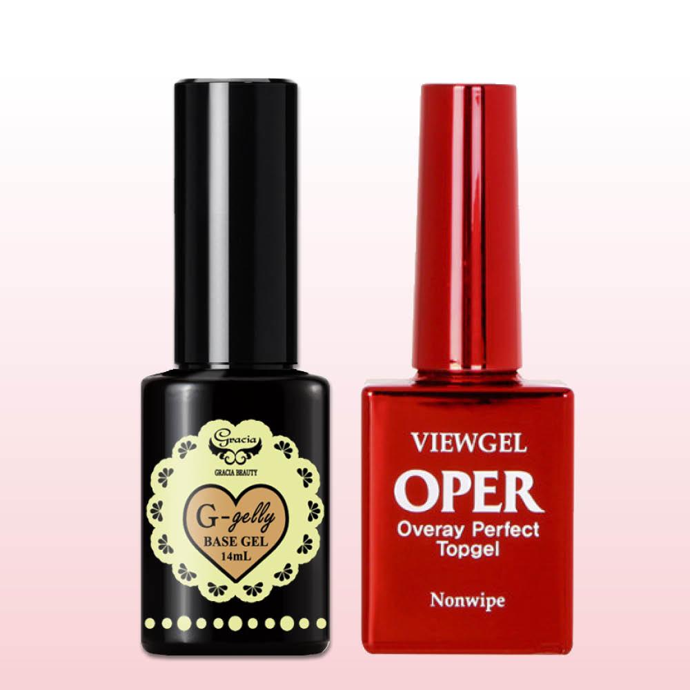 그라시아 진비 지젤리 베이스젤 뷰젤 오빠 탑젤 코트 2종세트 젤 네일 폴리쉬 매니큐어