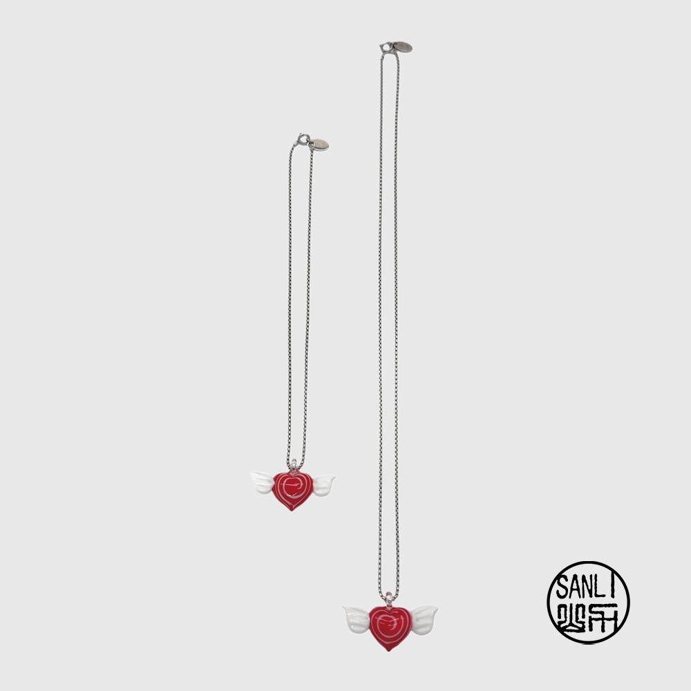 Red angel heart necklace (2 size)