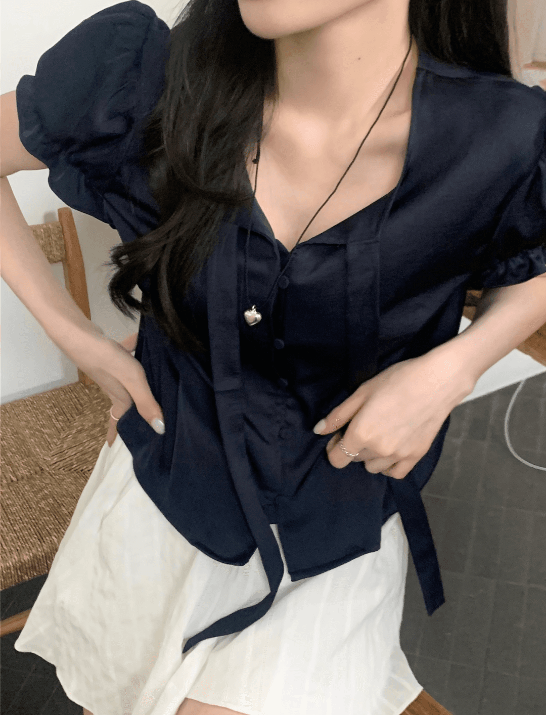 diary tie blouse