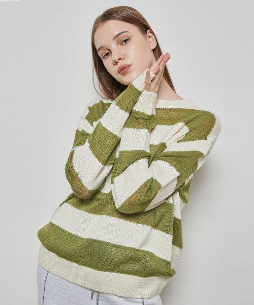 OT STRIPE KNIT(GREEN)