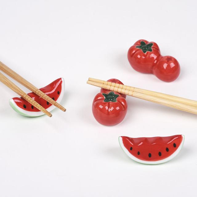 수박 토마토 수저 젓가락 받침 4개 세트