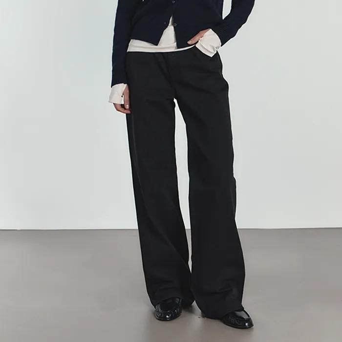 릴렉스드 블랙 와이드진 - YW393