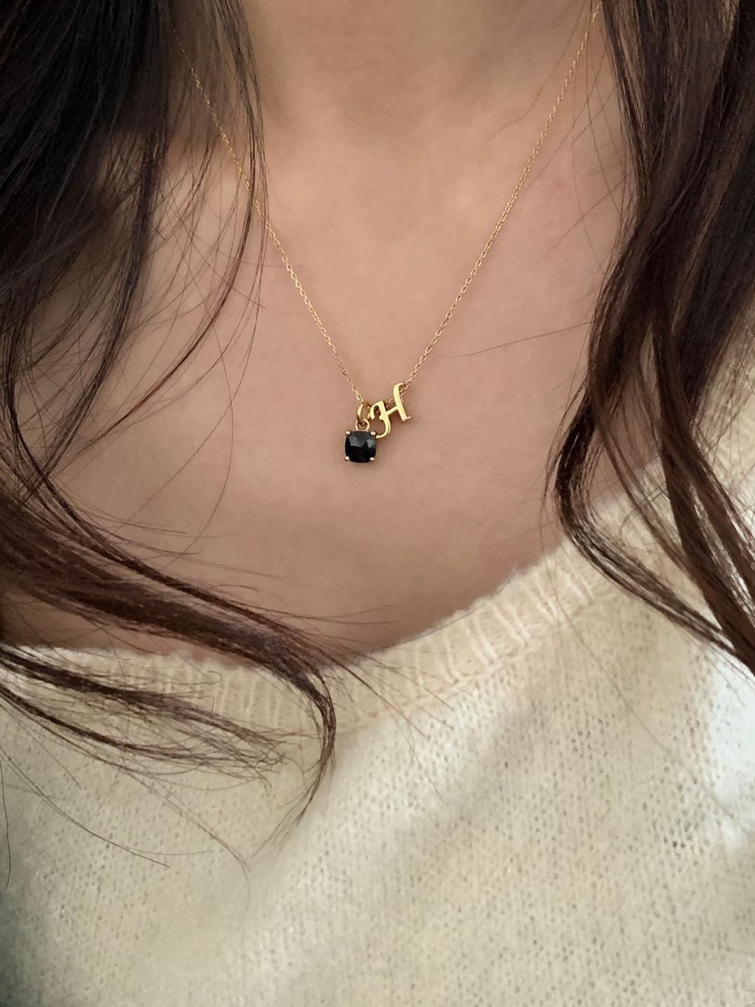 [925 silver] 브리저튼 이니셜 은 목걸이 (9 type, 2 color)