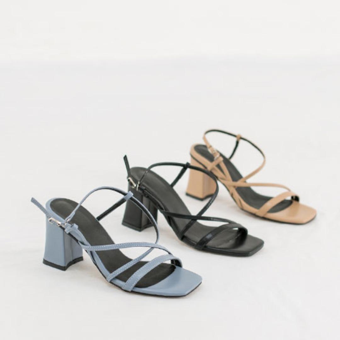 [한정특가] 단독 고퀄 통굽 X 스트랩 샌들 힐
