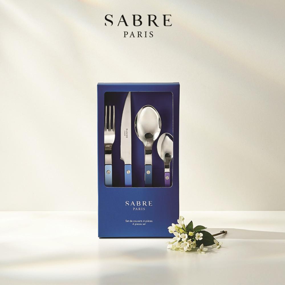 사브르 비스트로 펄리핸들 블루 디너 4P 세트