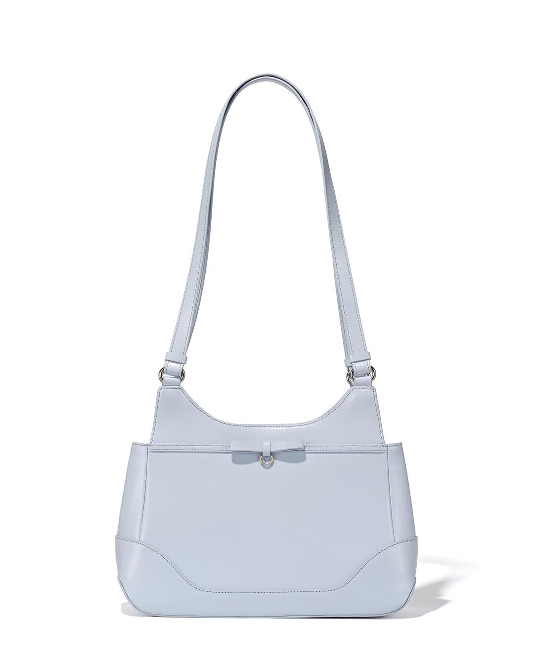 FLAT BOW RING SHOULDER BAG_LIGHT BLUE GREY