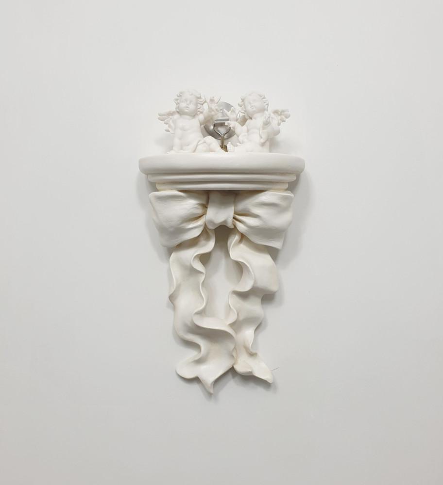 빈티지 쉐비 화이트 엔틱 리본 선반 벽걸이 받침대 벽장식