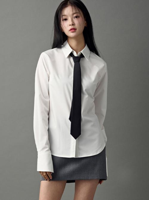 울실크 슬림 타이 (블랙)