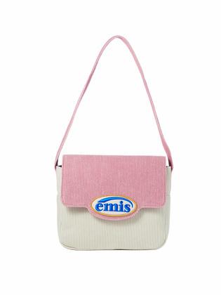 CORDUROY WAPPEN BAG-PINK