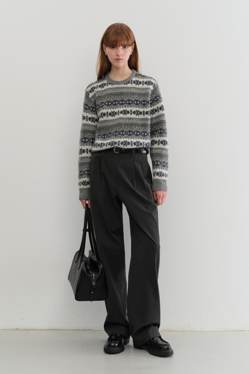 [HOLIDAY] UNISEX FAIRISLE SWEATER GREY