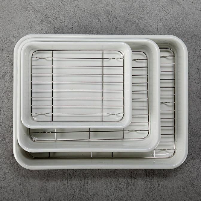 노다호로 법랑 트레이 6size - 발뮤다 토스터기 트레이