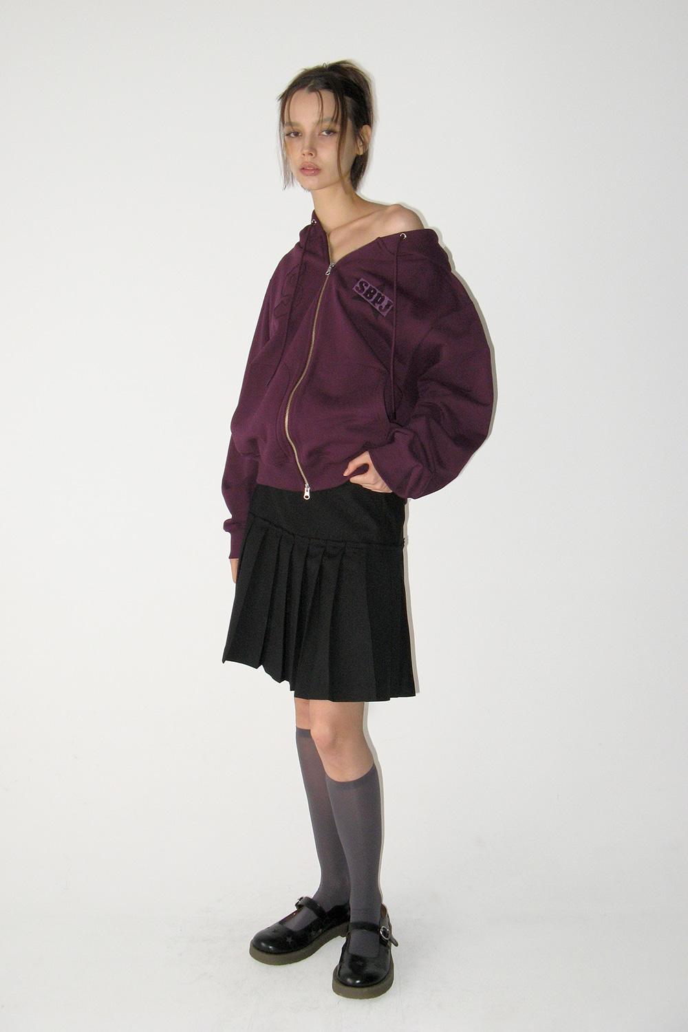 Logo Patch Hoodie Zip-up, PURPLE