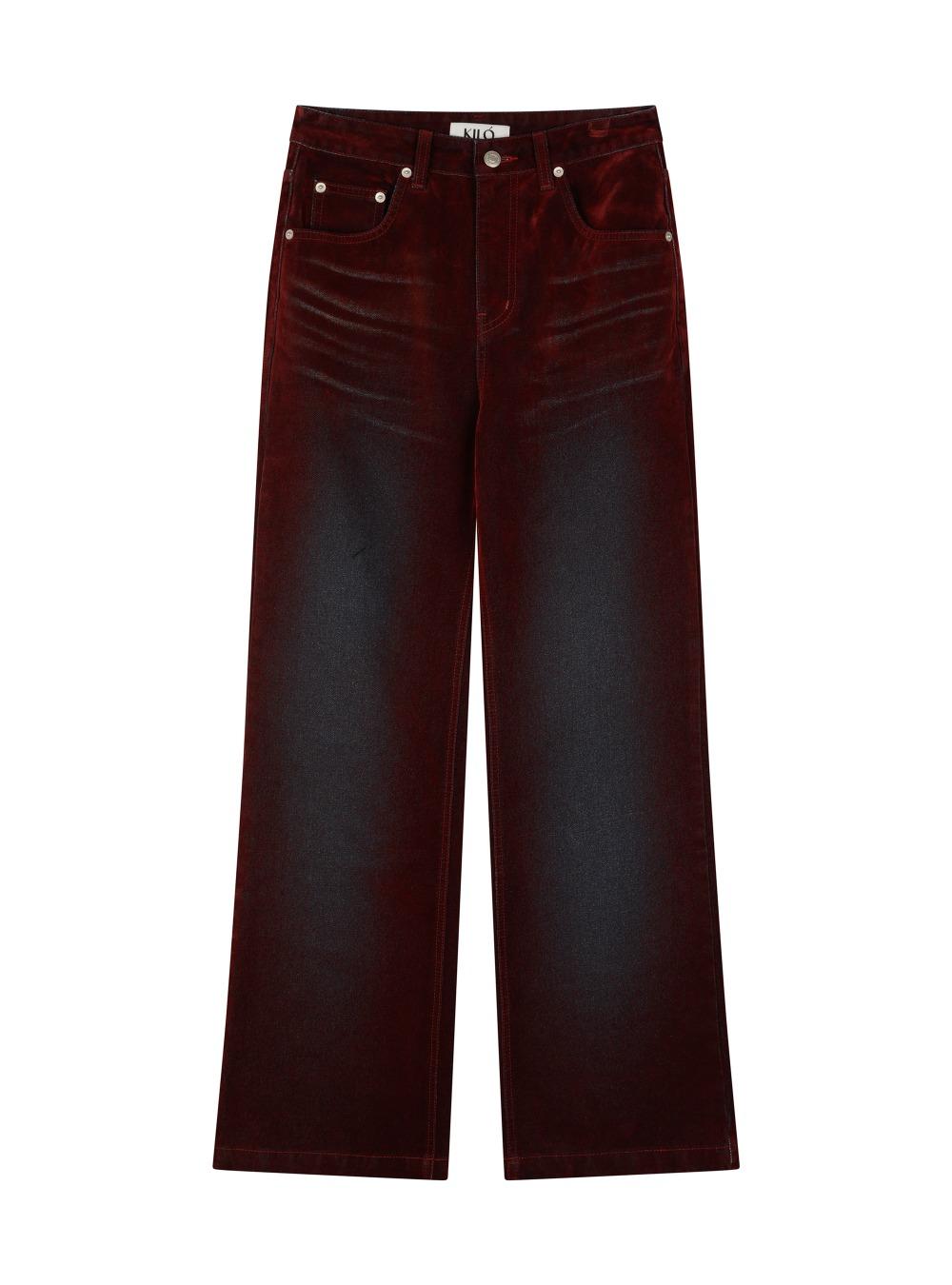 WASHED VELVET JEANS (RED)