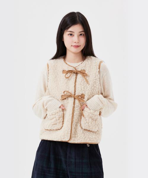 우먼스 플리스 베스트 크림