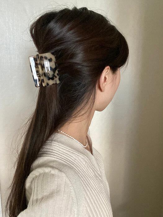 Solid leopard hair-clip (2color)