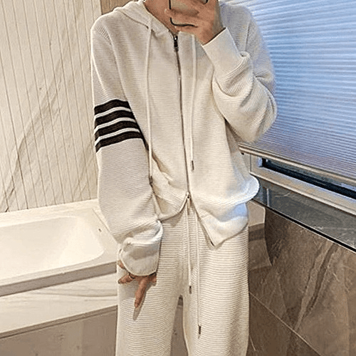 톰브*운 사선후드 집업 와이드 팬츠 SET