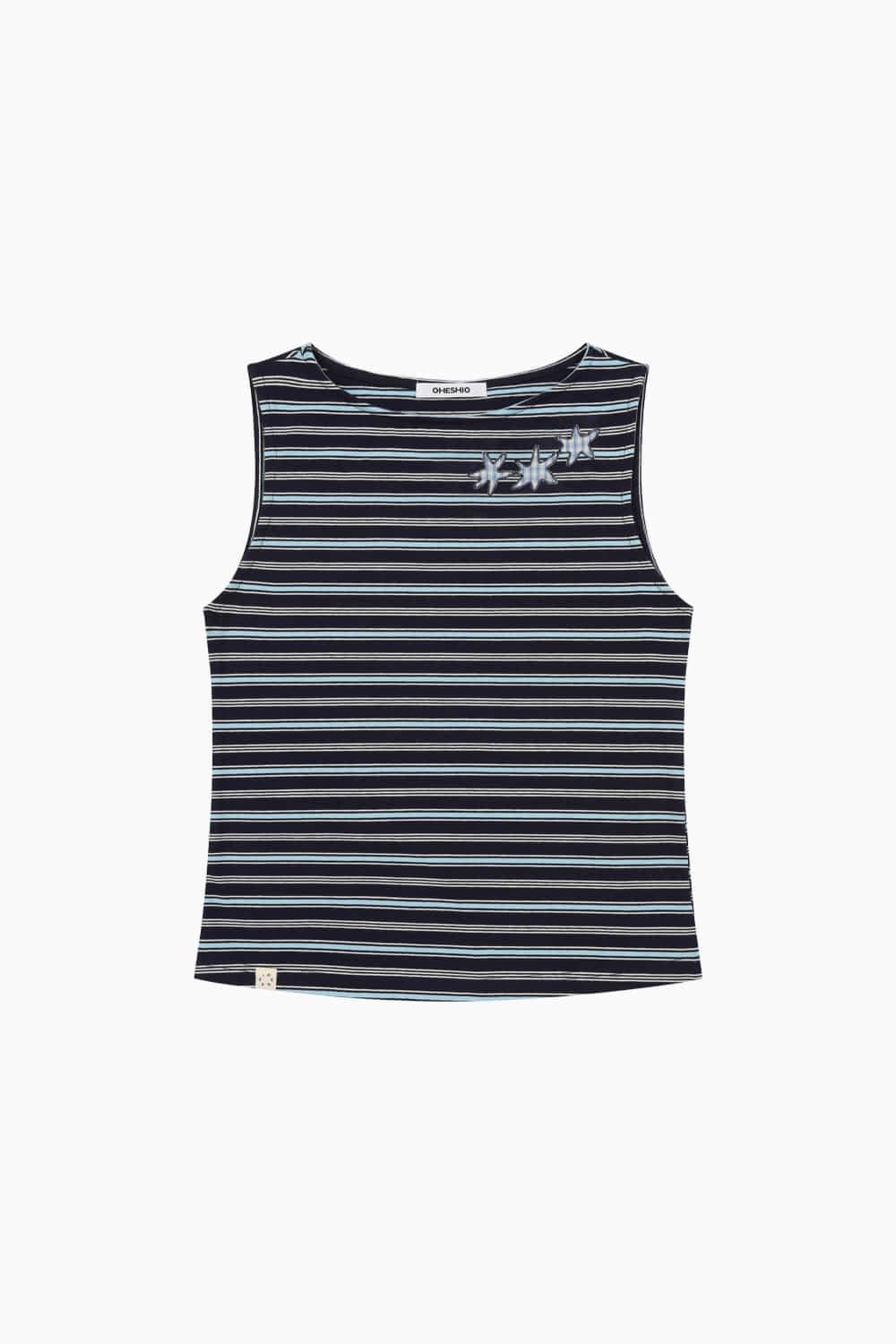 STAR BOAT NECK SLEEVELESS, NAVY