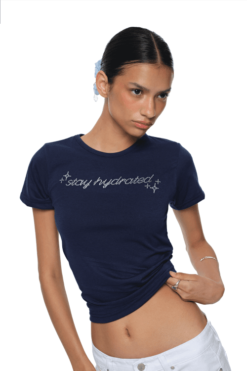 하이드레이트 핫픽스 베이비 티셔츠 네이비