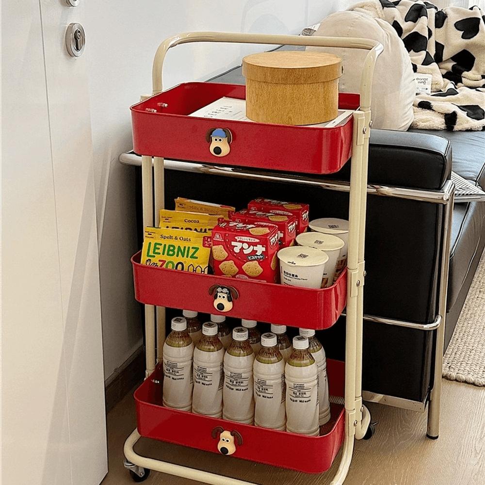 4color 그로밋 3단 이동식 트롤리