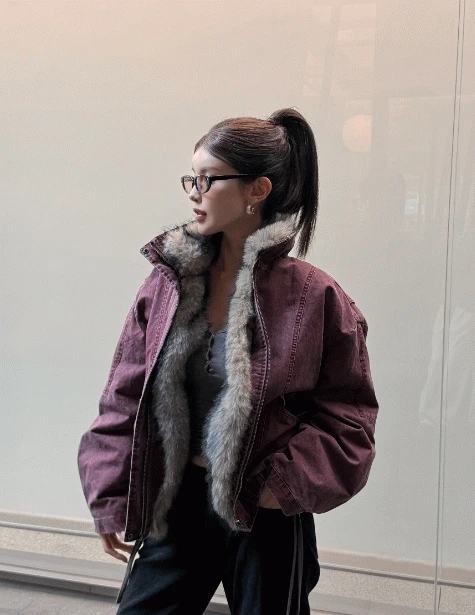 [버건디_당일출고][카키_11/20순차배송]덕다운 피그먼트 패딩 점퍼