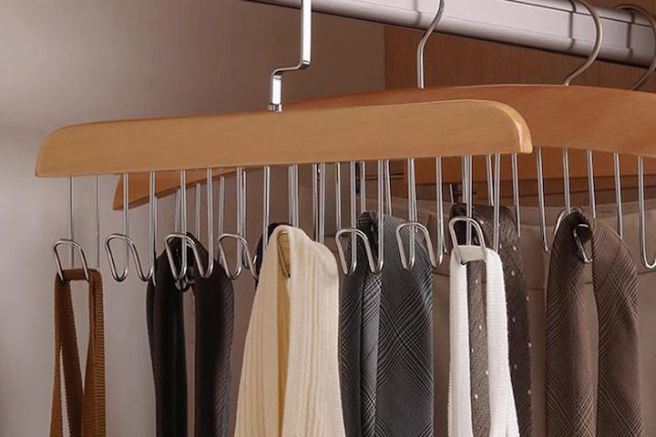 논슬립 원목 옷걸이 360도 회전 후크형 5개입