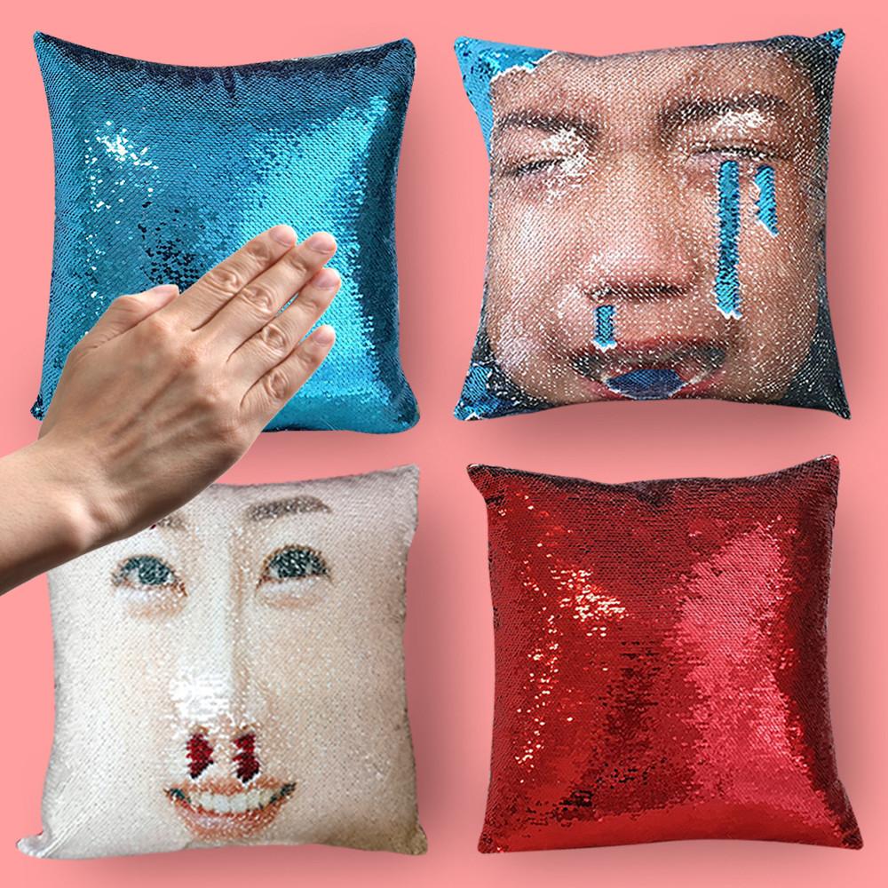 스팽글 쿠션 반전 포토 사진 얼굴 조세호 박진영 임영웅 쓸데없는 쓸모없는 집들이 웃긴 선물 쿠션