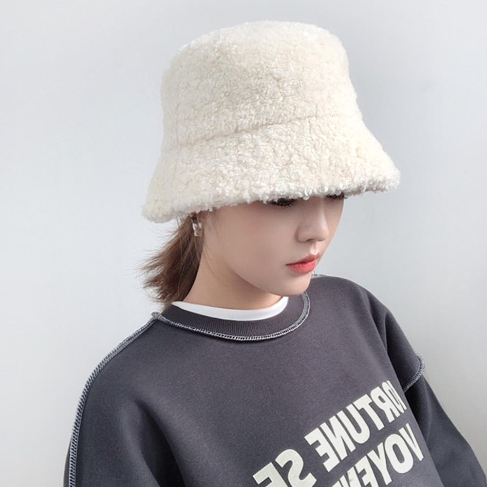 포동이 뽀글이양털 겨울 버킷햇 털 벙거지모자