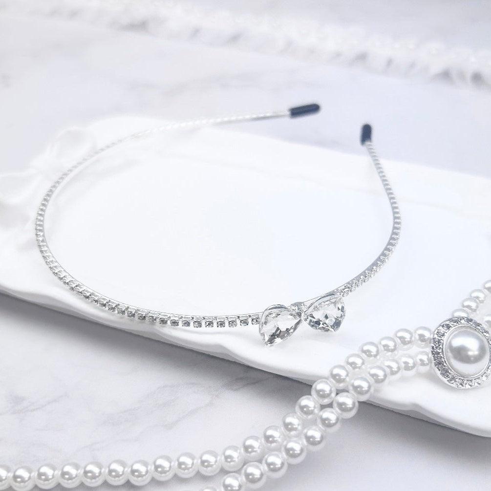 シルバーストーンリボンカチューシャ