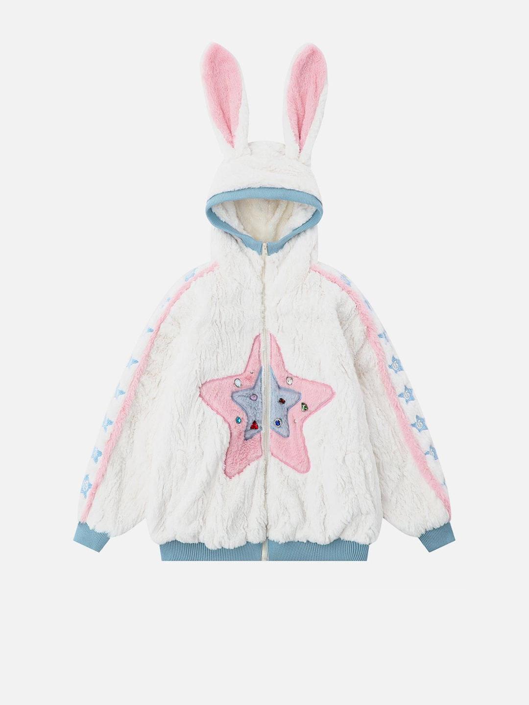 Aelfric Eden Rabbit Ears Sherpa Coat - White / S