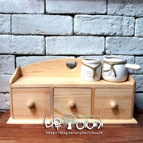 [반제품]선반형 원목 3칸 서랍장(37*11*17cm)-그 어디에도 없는 미송집성 반제품!!