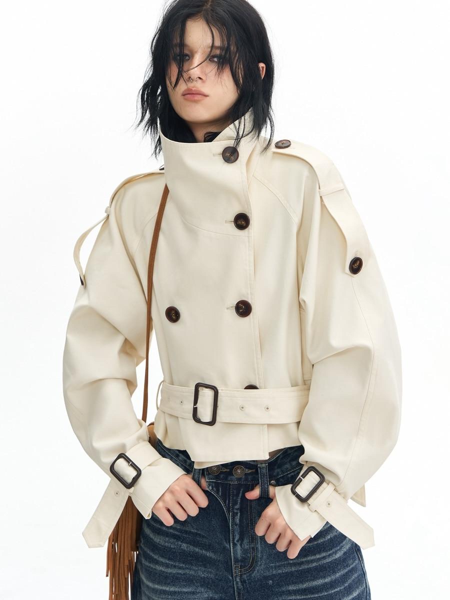 DeleteEX Classic Structured Buckle Trench Jacket