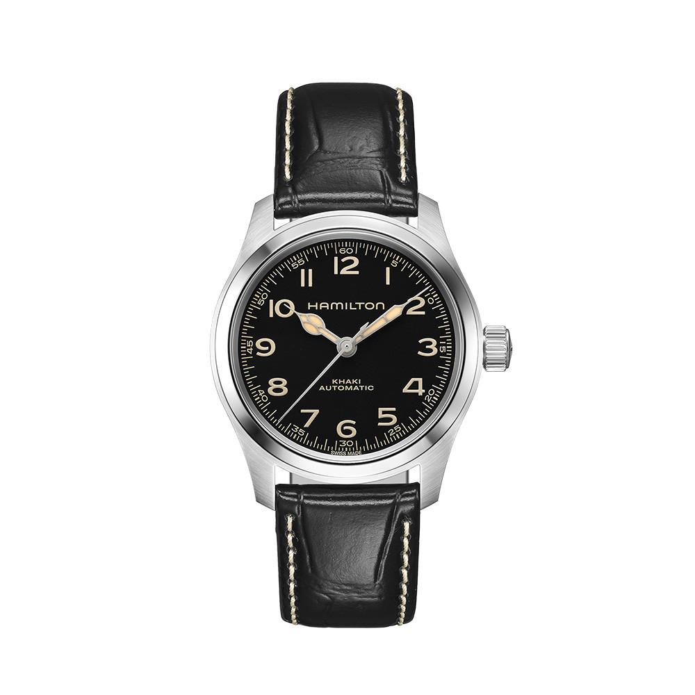 [공식]해밀턴 H70405730 카키 필드 머피 38mm (블랙 다이얼) 블랙 남성 시계