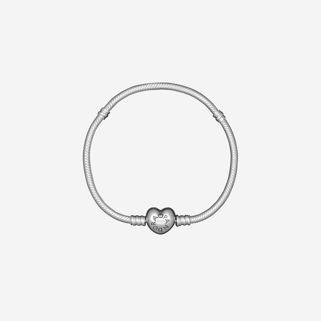 (W) Pandora Heart Shaped Clasp Bracelet Sterling Silver