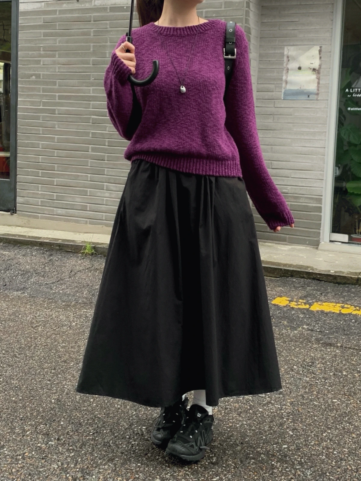 플레인 코튼 훌 스커트