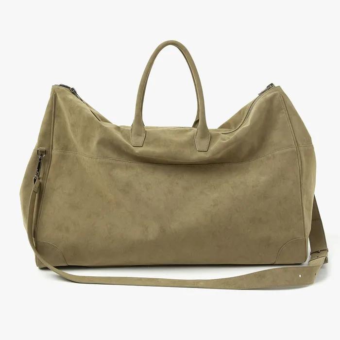 페이크 스웨이드 볼링백 - 베이지