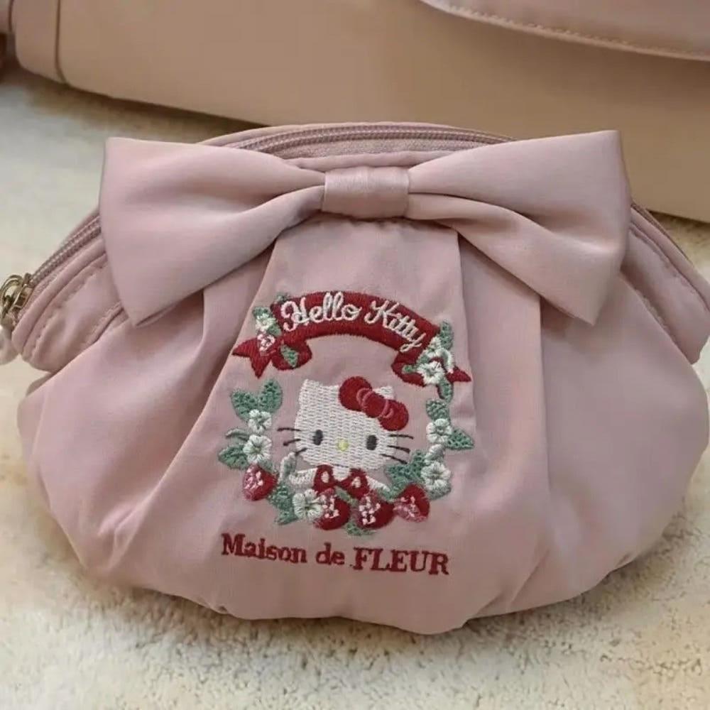 헬로키티 복조리형 파우치 클러치 화장품 가방 보관 가방, 생일 선물, 여자 친구 선물, 프랑스자수 신제품