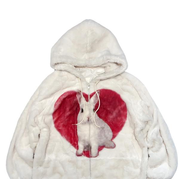 Rabbit Heart Fur Jacket IVORY Ver.3