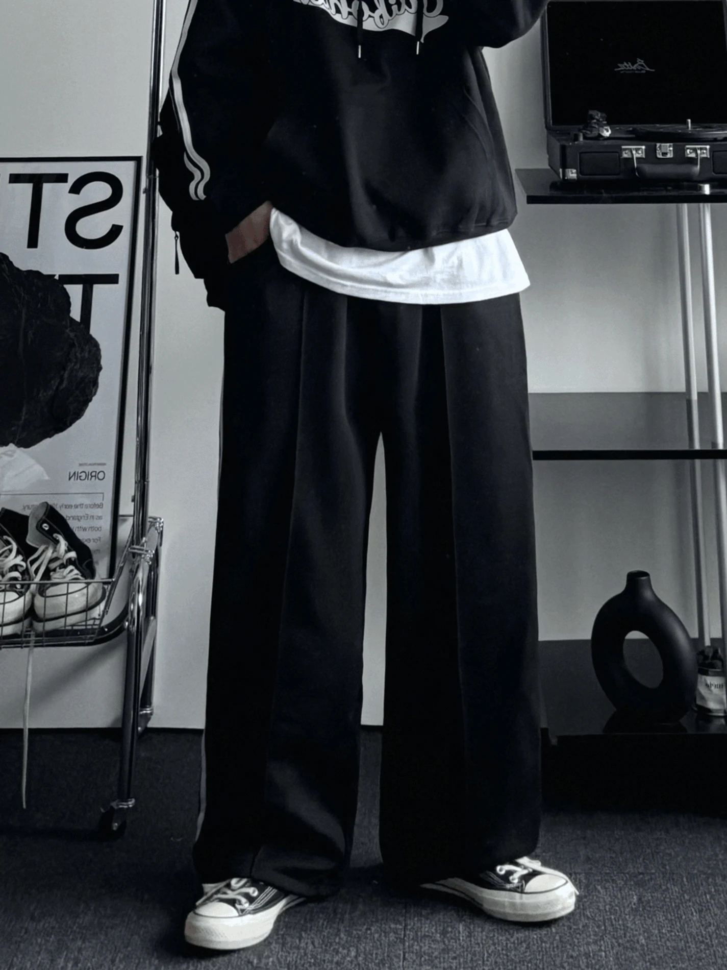 네버 사이드 투라인 밴딩 팬츠