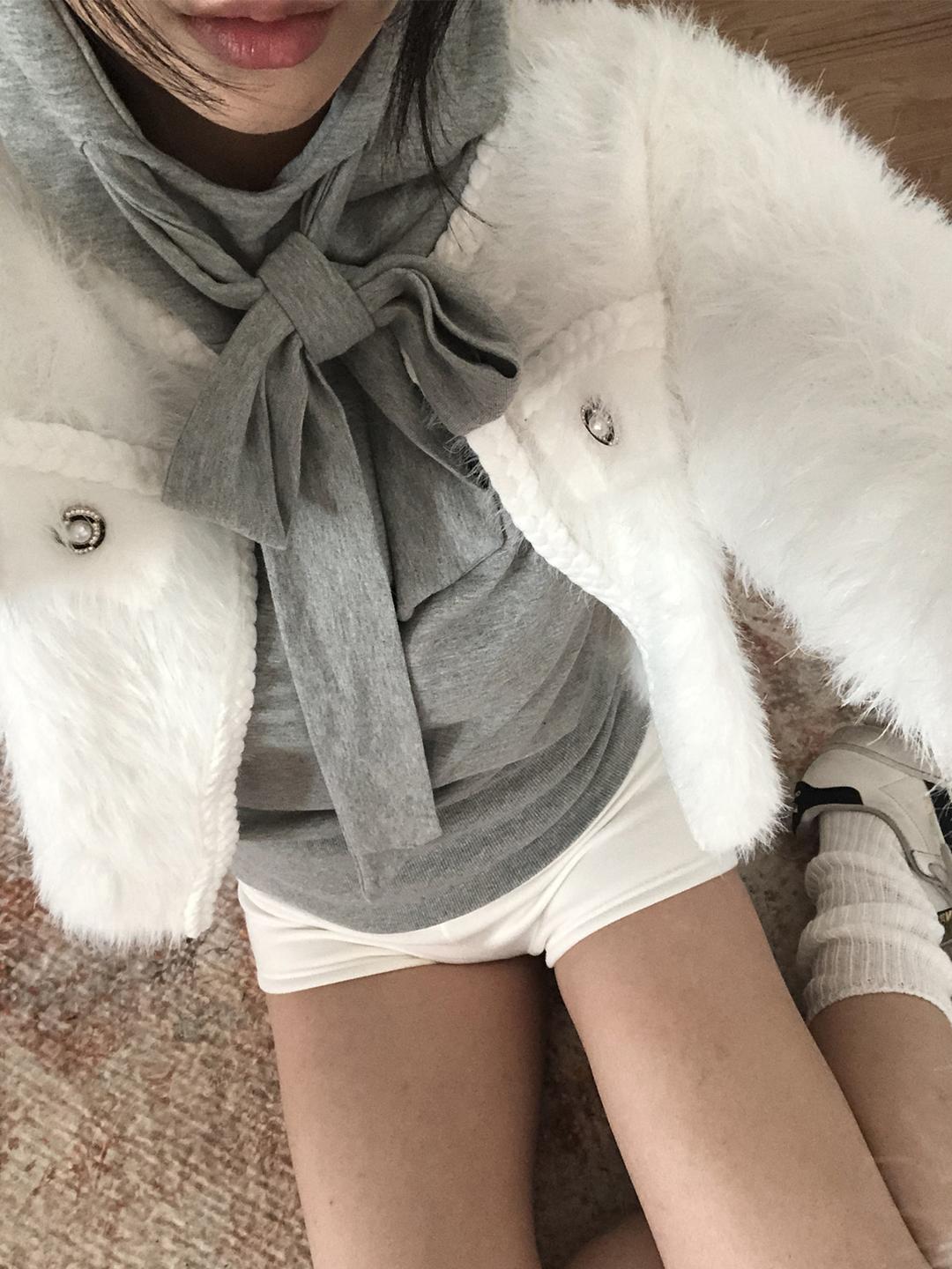 Ribbon Slim Hoodie (2color)