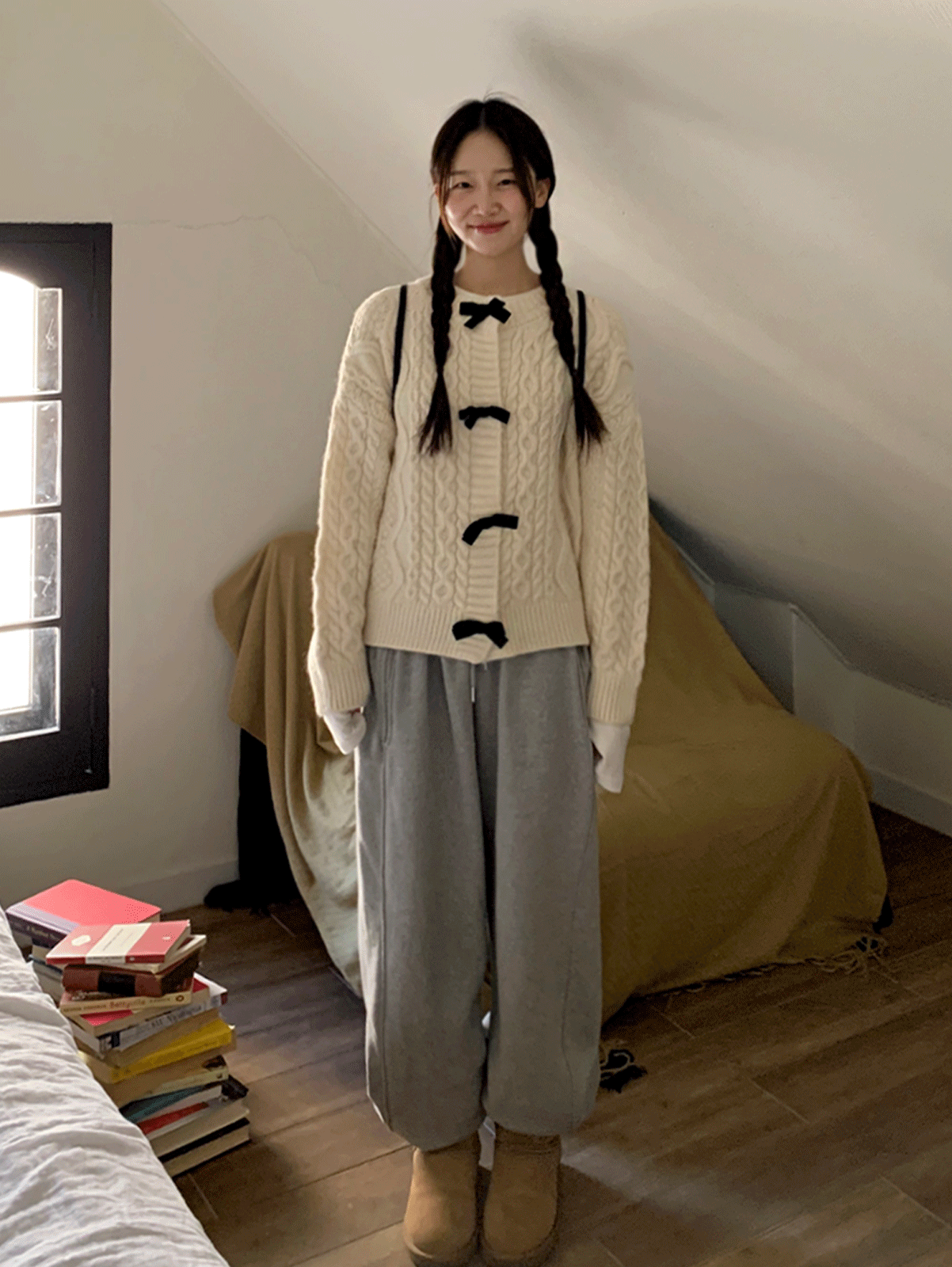 trick ribbon cardigan (3color)