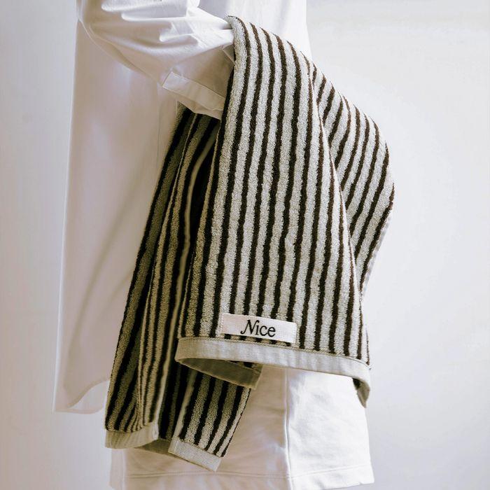 나이스웨더 STRIPE TOWEL 1P (BROWN)